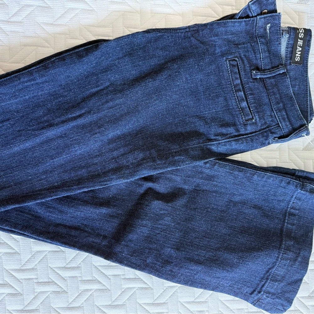Express Dark Blue Flare & Wide Leg Jeans